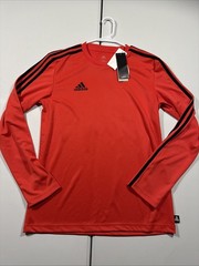 NWT Men’s Small adidas Red Adi Tango Terry Long Sleeve Performance Shirt CZ3995