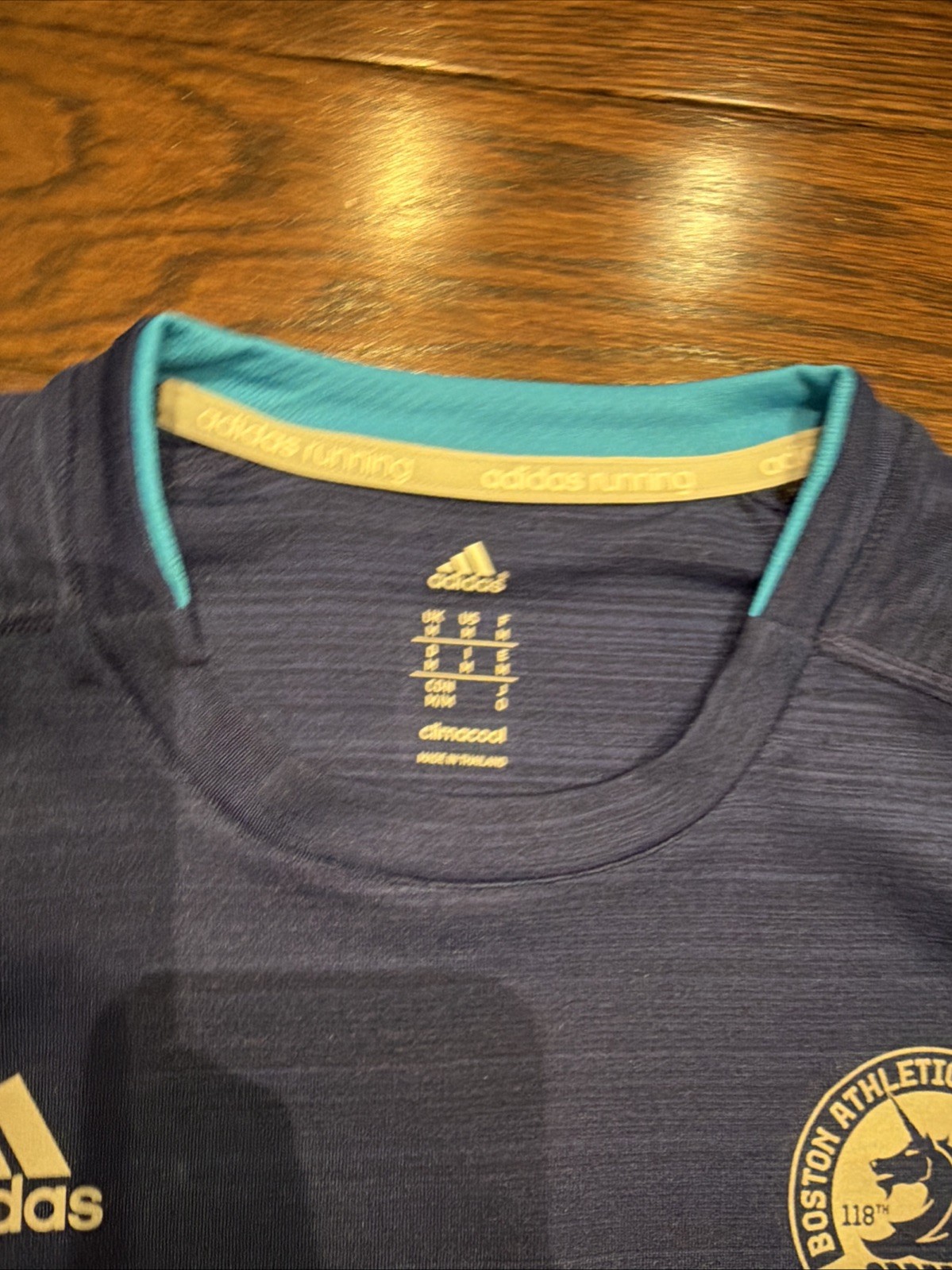 Men’s Adidas Supernova Boston Marathon 2014 Long Sleeve Wicking Blue Shirt, M gallery