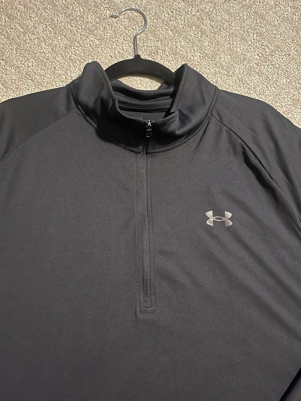 NWT Under Armour 1/4 Zip Long Sleeve Men XXL Loose Black Running Gym Golf gallery