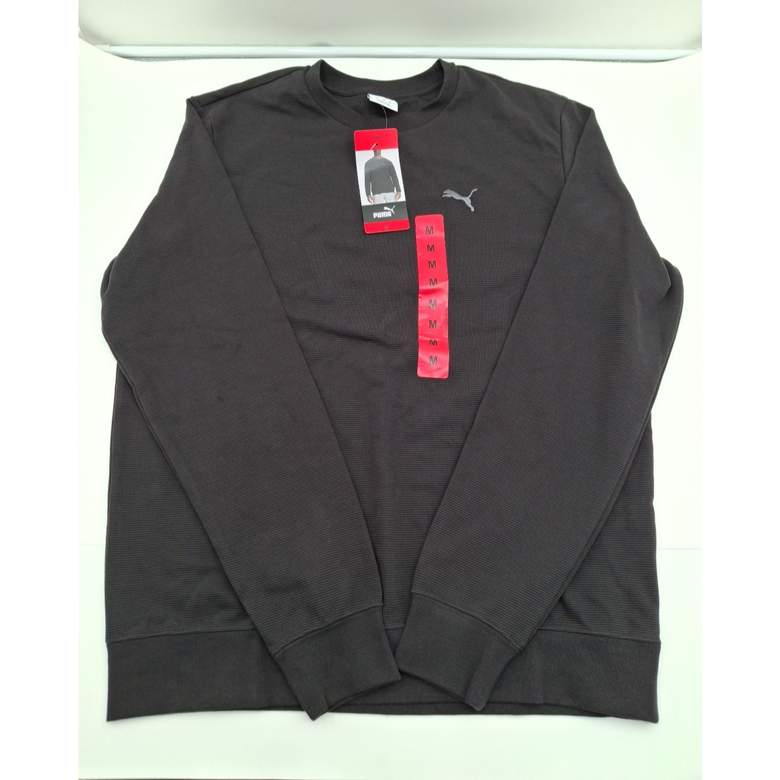 Puma Textured Thick Crew Long Sleeve Shirt , Black, Size: Medium - NWT gallery