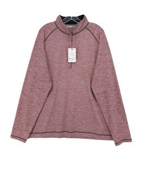 Men’s ROBERT GRAHAM 1/4 Zip L/S Pullover Shirt~Burgundy Heather Size XL NWT