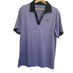 Nike Golf Tour Performance Dri-Fit Heathered Purple Logo Polo Shirt MEDIUM
