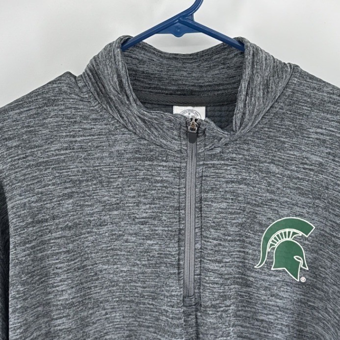 Rivalry Threads Michigan State Spartans Quarter Zip Pullover Shirt XL Gray gallery