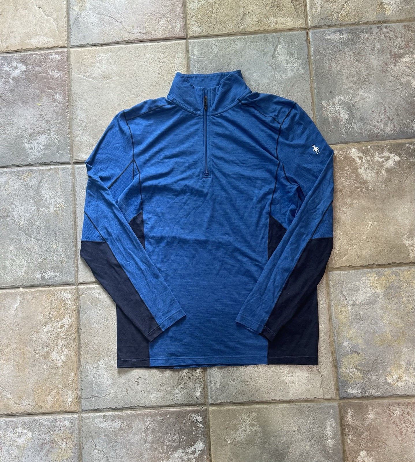 Smartwool Pullover Mens M Blue 150 Merino Wool Quarter Zip Base Layer Shirt gallery