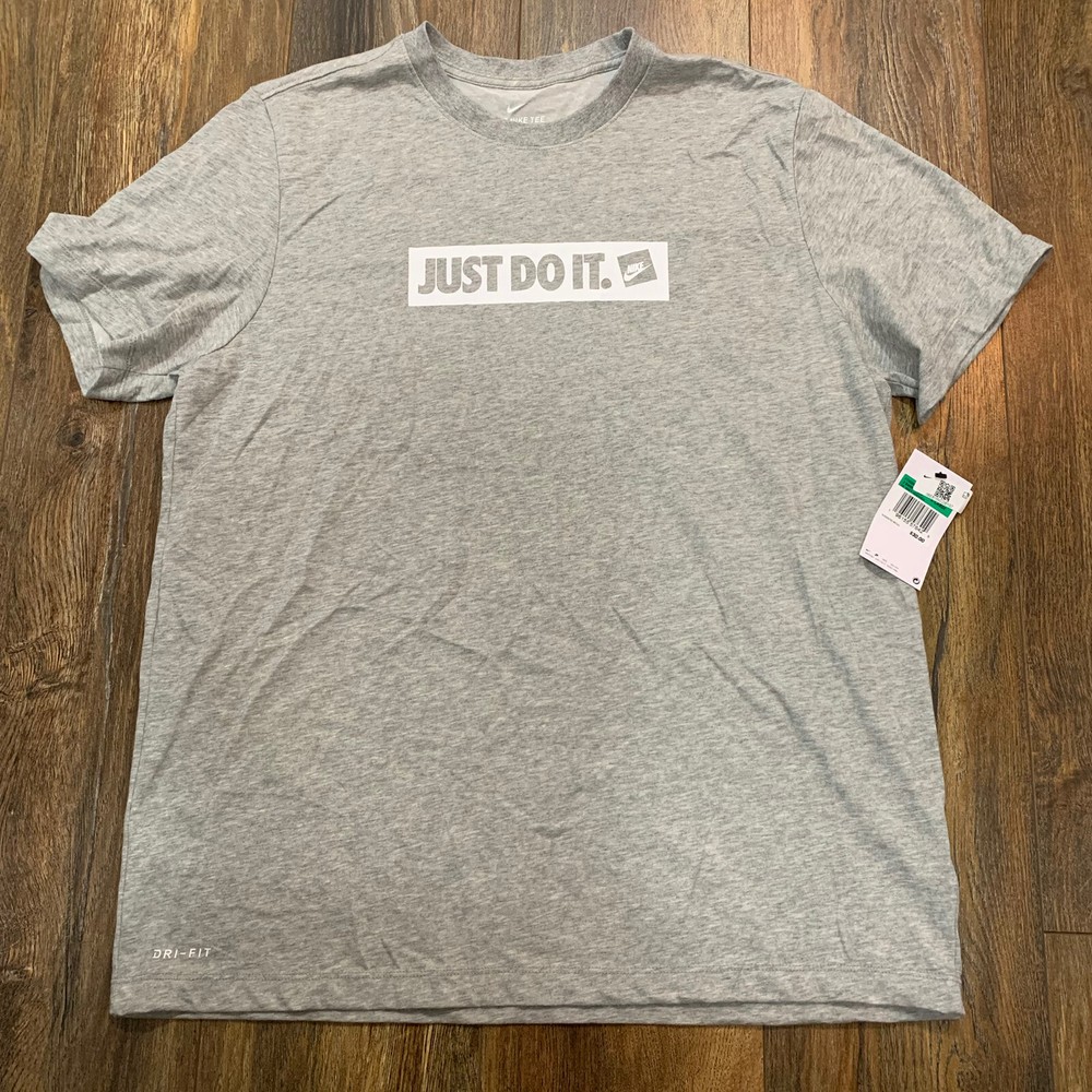 Nike Dri- Fit Just Do It Tee Heather Grey Men’s Size XL
