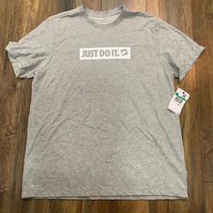 Nike Dri- Fit Just Do It Tee Heather Grey Men’s Size XL