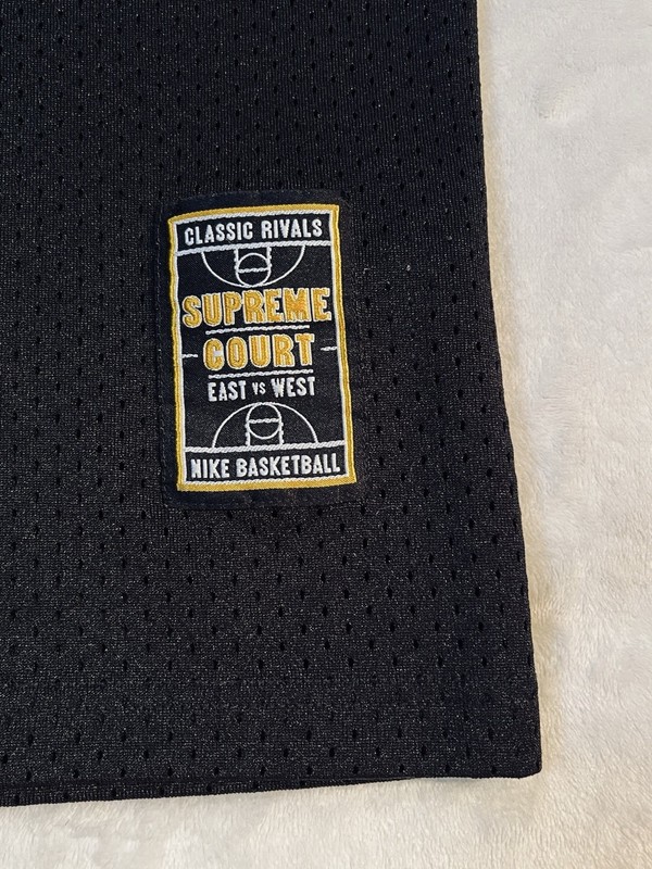 Nike Vintage Jersey Mens Large Black Swoosh Mesh Supreme Court East West gallery