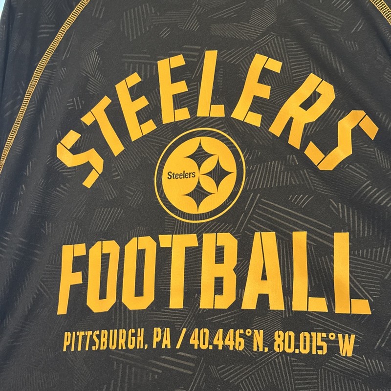 LS Men’s Steelers Shirt by Fanatics. Sz L. Black and Yellow Color Rush Style gallery
