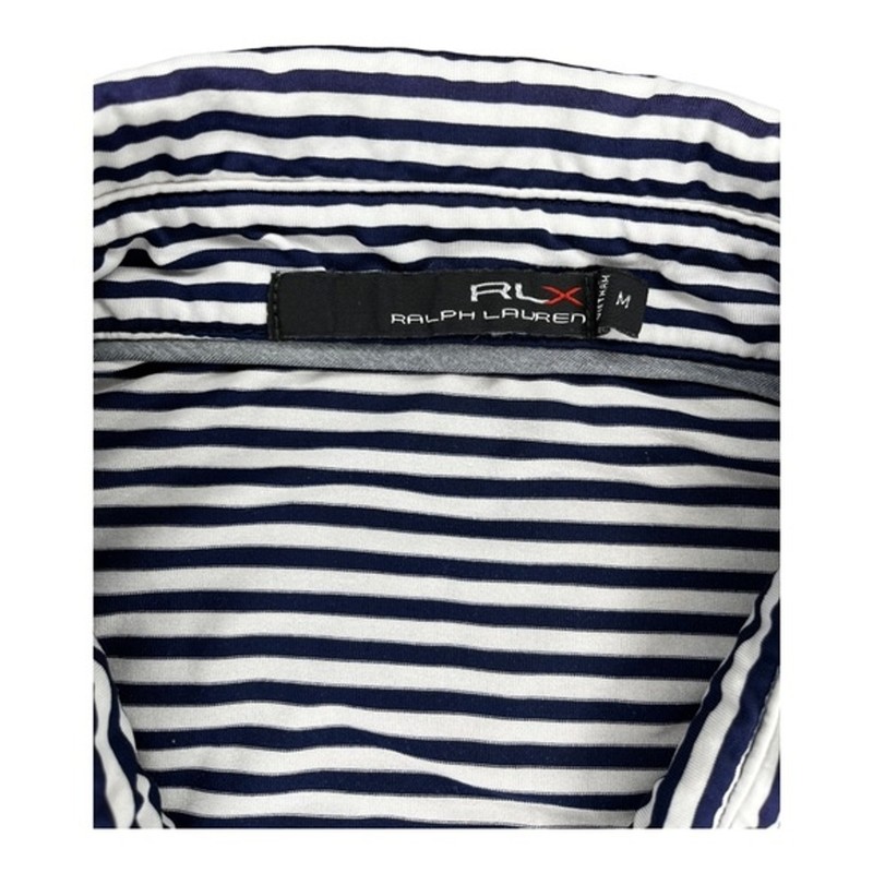 RLX Ralph Lauren Performance Golf Blue/White Striped Mens Polo - Size M gallery