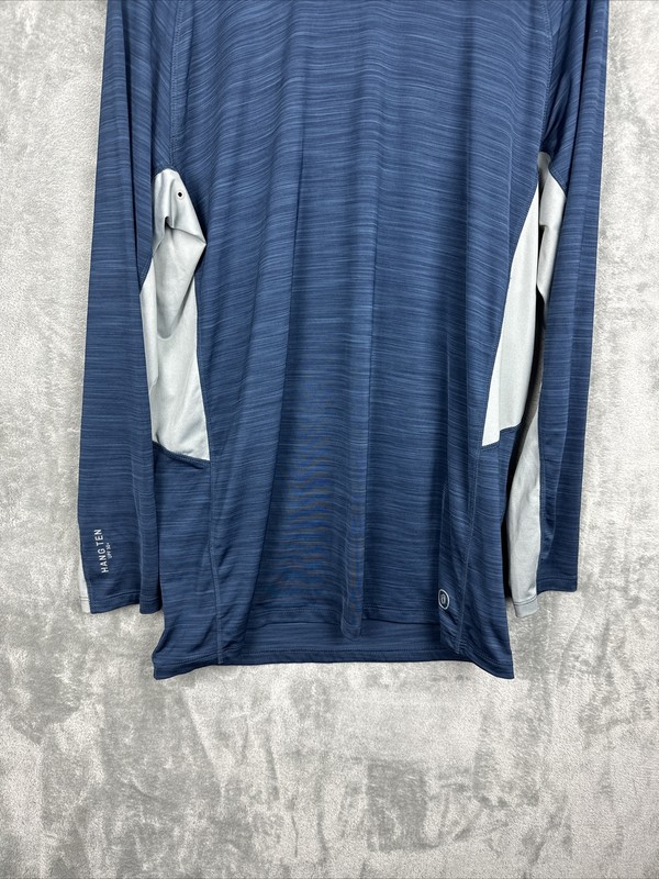 Hang 10 UV Protection Size XL Blue And Gray Surf Shirt Pocket In Back gallery