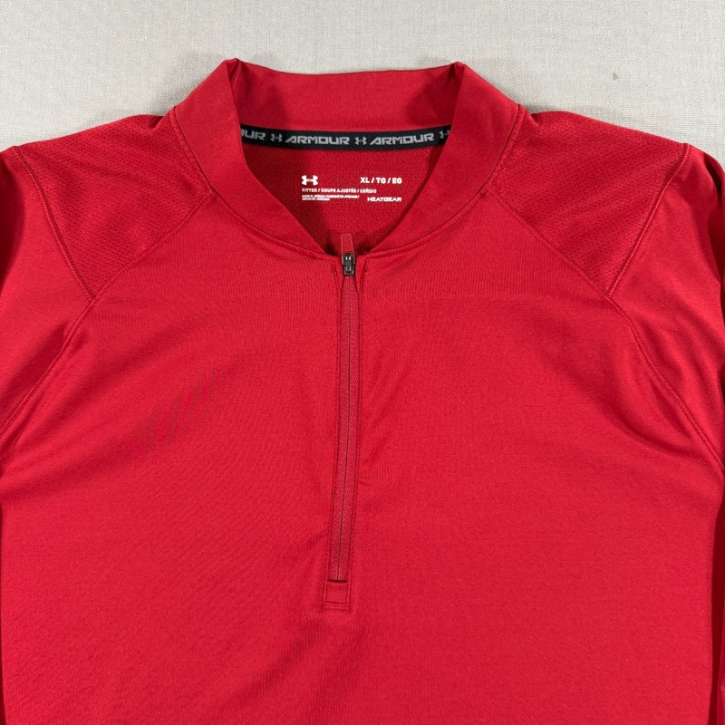 Under Armour MK 1 Quarter Zip Pullover Mens XL Red Lightweight Golf 1306430 gallery