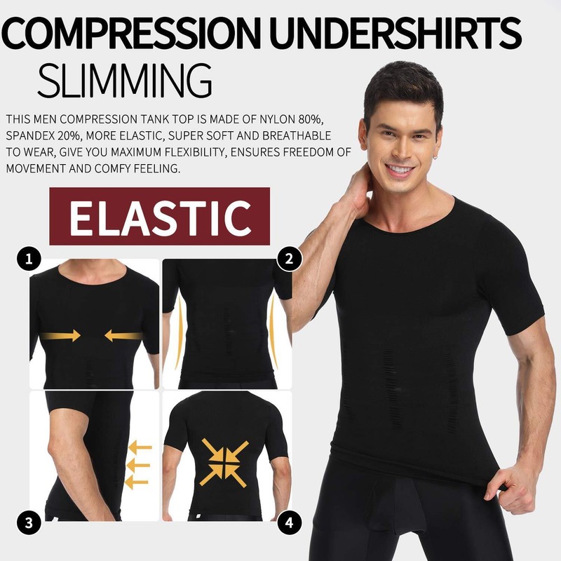 Men's Compression Shirt Hide Gynecomastia Chest Moobs Body Shaper Vest Tank Top gallery