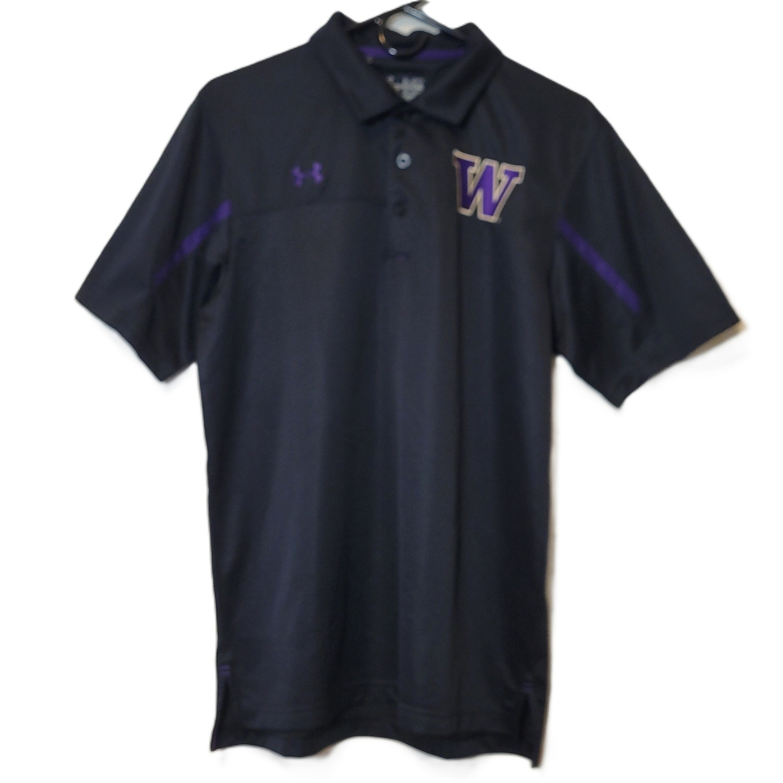 Under Armor Washington Huskies Polo Shirt Black Men's Medium Embroidered Logo gallery
