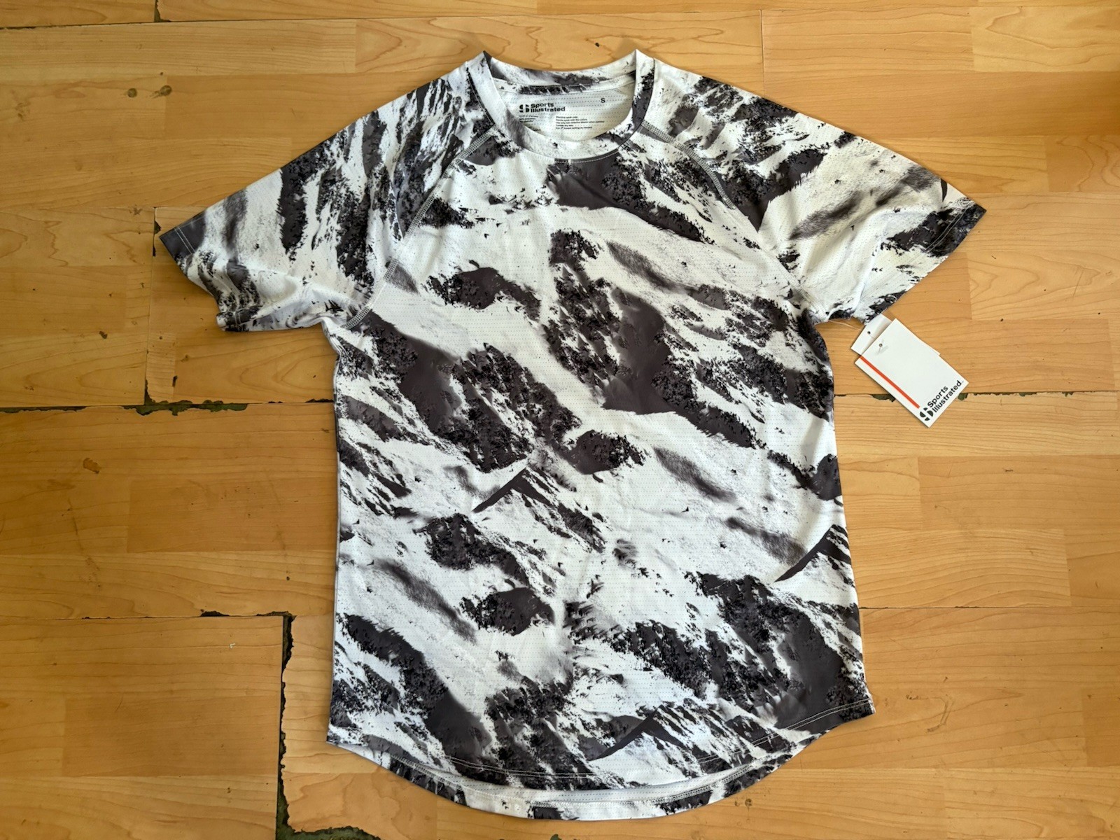 NEW SPORTS ILLUSTRATED white Gray Marble Print T-shirt Athletic Size S Men AB13 gallery