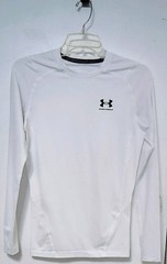 Under Armour Head Gear White Long Sleeve Mock Neck Shirt. Size Medium