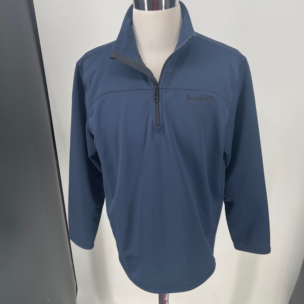 Timberland Activewear 1/4 Zip Pullover Jacket MENS Blue Long Sleeve SIZE LARGE