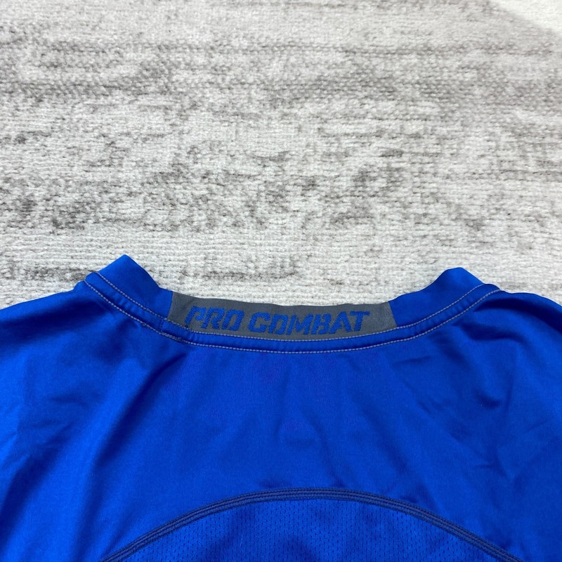 Nike Pro Combat Shirt Extra Large Blue Performance Swoosh Drifit Prep Hiker Mens gallery