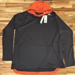 Adidas Lightweight Hoodie Mens Sz XL Black w/ Orange Hood Climalite