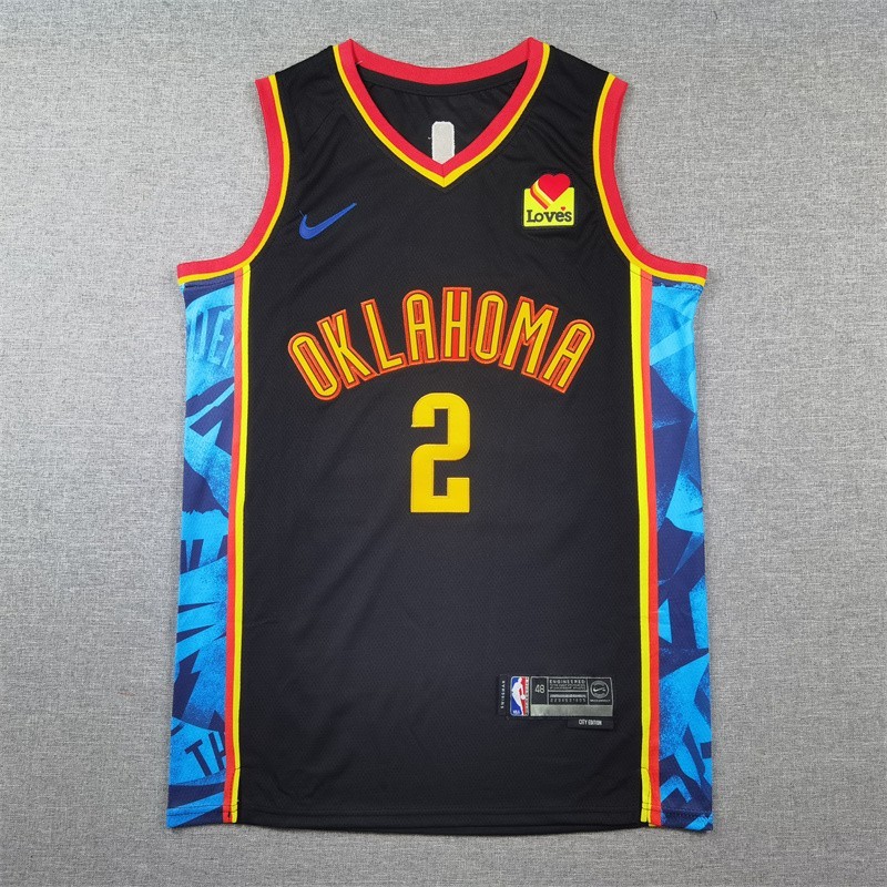 New Shai Gilgeous-Alexander #2 Stitched Black SportShirt Adult Size:S-XXL gallery