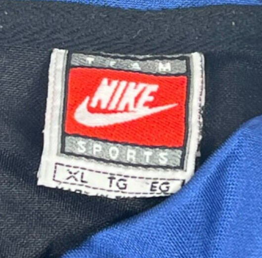 Nike Team Sports Shirt Mens XL Blue Full Zip Swoosh Basketball Red Tag Vintage gallery