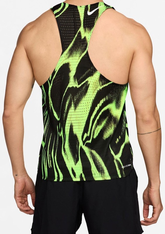 NWOT Nike Men's Dri-FIT AeroSwift ADV Running Singlet Tank Black Volt HV2643 gallery