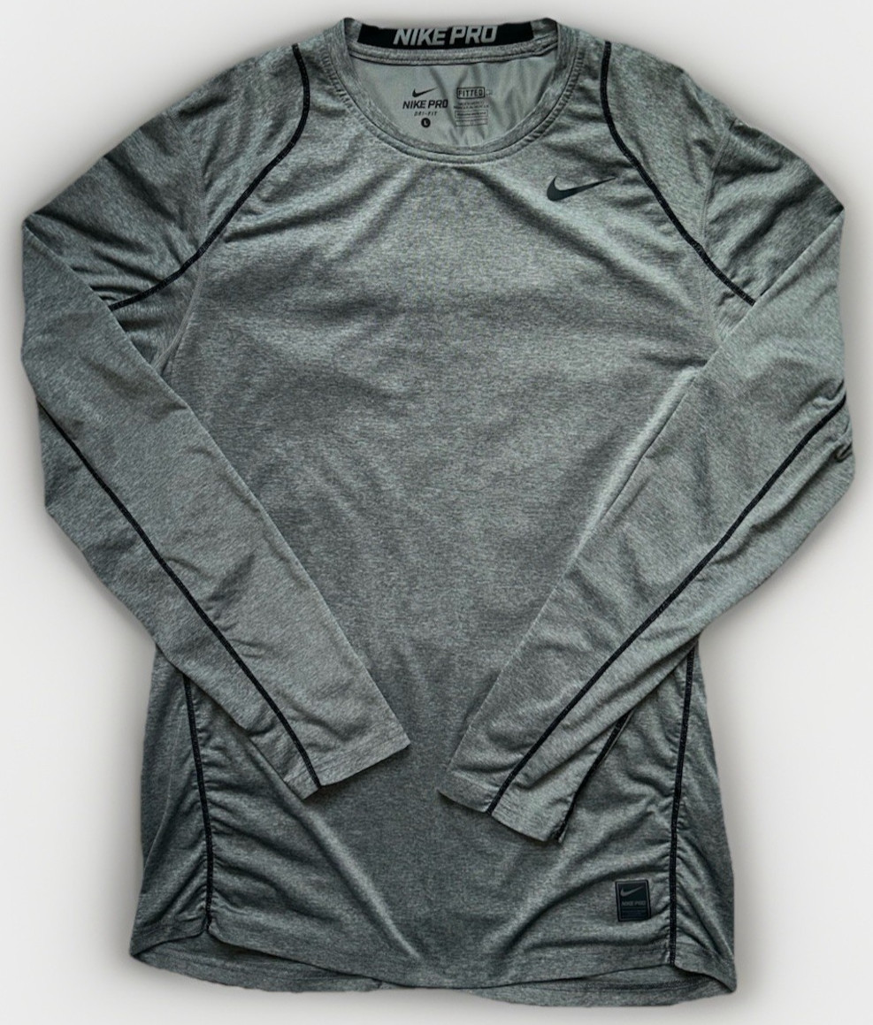 Nike Pro Fitted Dri-Fit Long Sleeve Shirt w/ Mesh Panel on Back • Men's L gallery