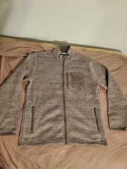 Criquet Mens Large Full Zip Gray Long Sleeve Multi Pocket Activewear Fleece