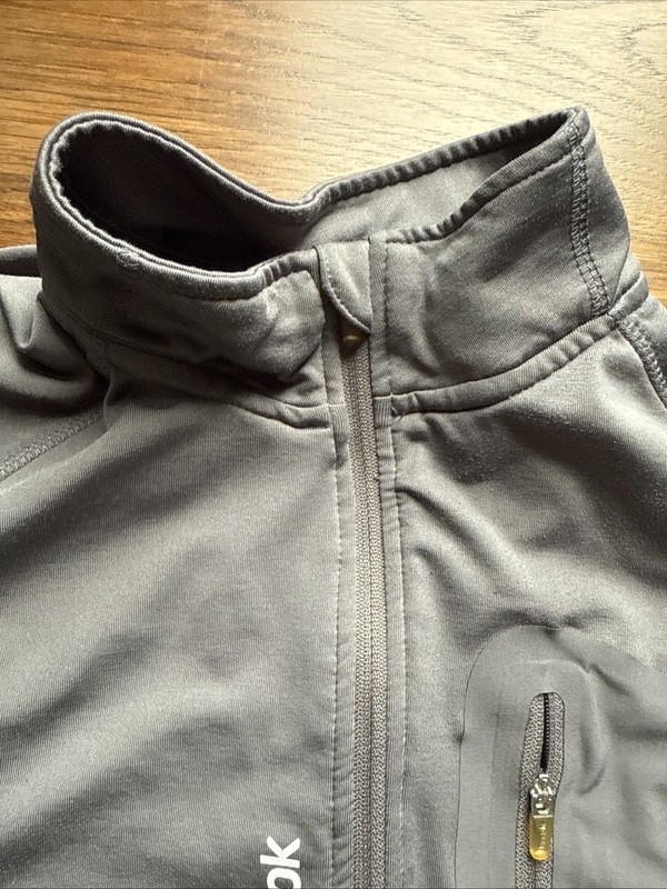 Reebok Quarter Zip Pullover Long Sleeve Gray Size Small Pocket Unisex Top gallery