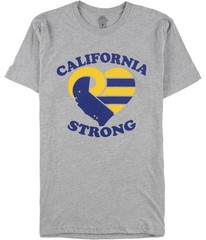 Next Level Mens California Strong Graphic T-Shirt, gray, L