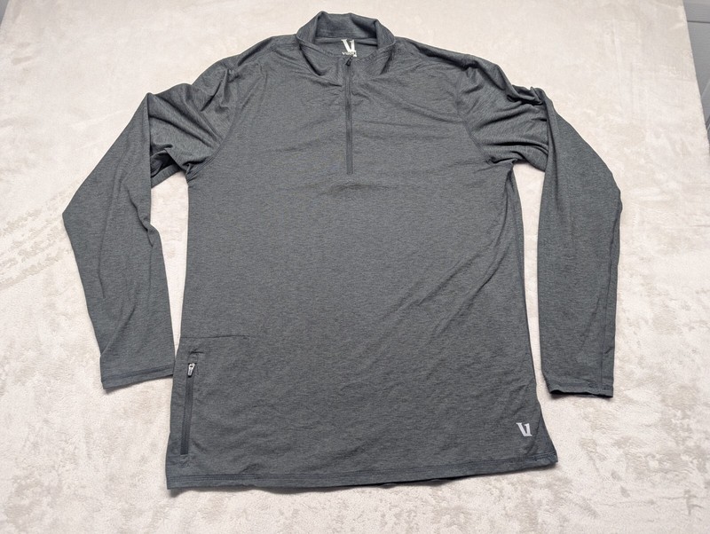 Vuori Ease Pullover Mens Large Gray Performance Half Zip Long Sleeve gallery