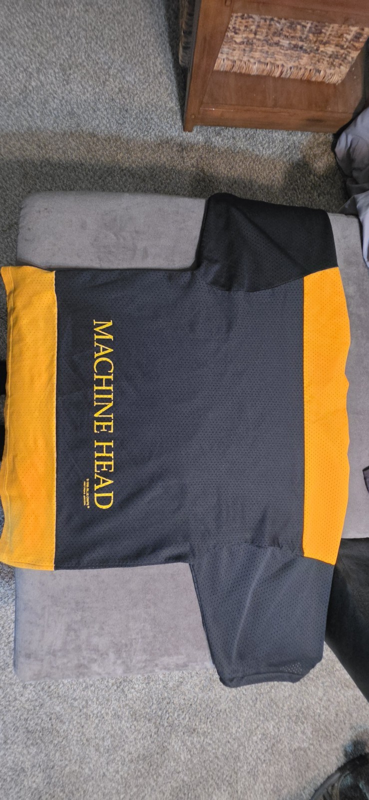 ML Sportwear Mesh Graphic Logo V-Neck Short Sleeve Jersey Men’s XL Black/Yellow gallery