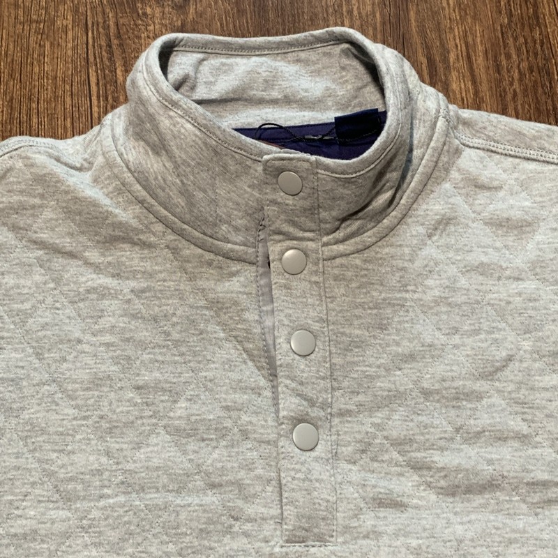 Chaps Quilted Pullover Shirt 1/4 Snap Grey Long Sleeve Mock Neck Men’s Large NWT gallery