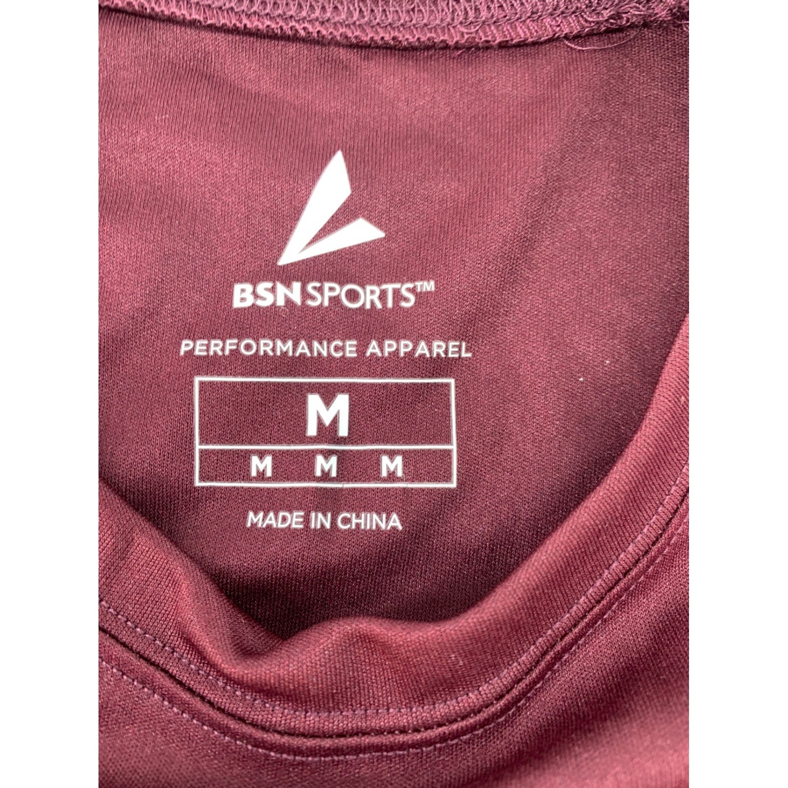 BSN SPORTS Performance Apparel Short Sleeve T-Shirt Burgundy Mens Size M gallery