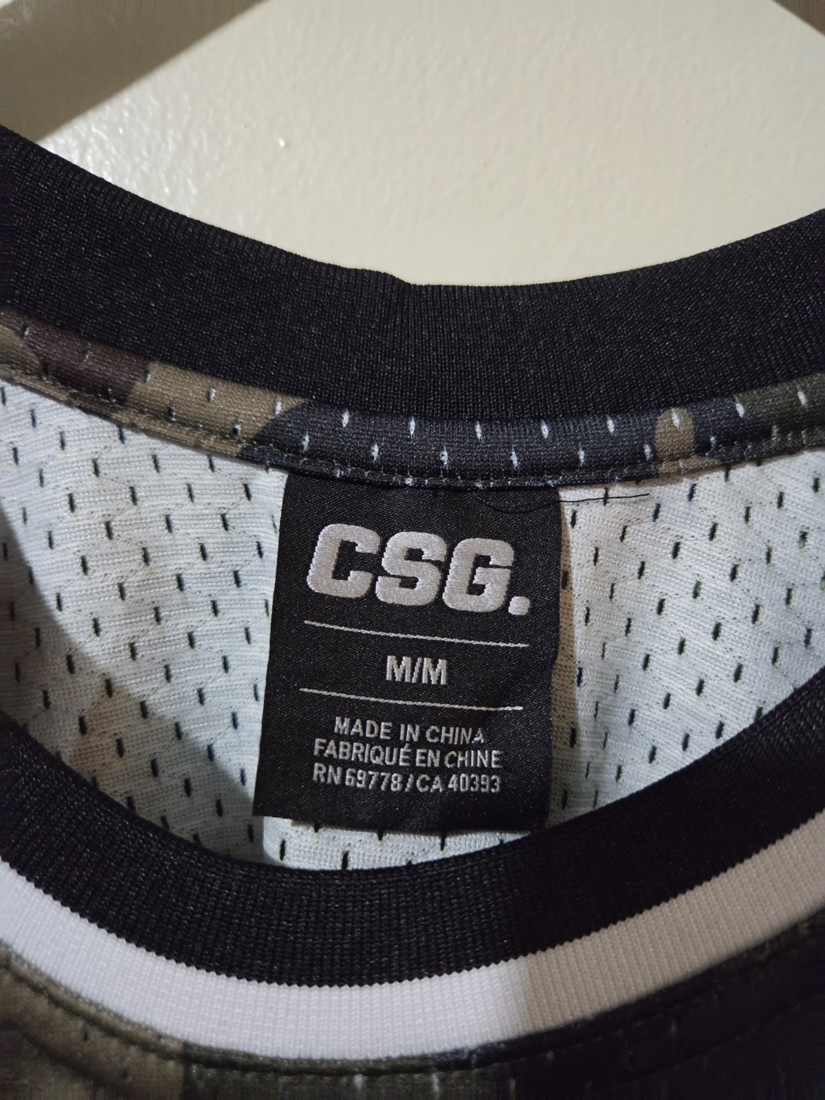 CSG Men's Camouflage Mesh Tank Jersey Size M Lightweight Polyester Round Neck gallery