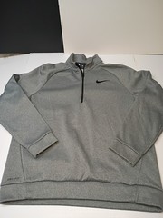 Nike Sweater Mens SZ L Gray Long Sleeve Pullover 1/4 Zip Dri Fit