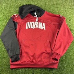 Indiana Hoosiers Adidas Men’s Large L/S Hoodie Sweatshirt IU Team Issued Red Blk