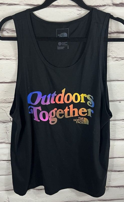 The North Face Men's Size M Black/Multicolor ''Outdoors Together'' Tank Top gallery