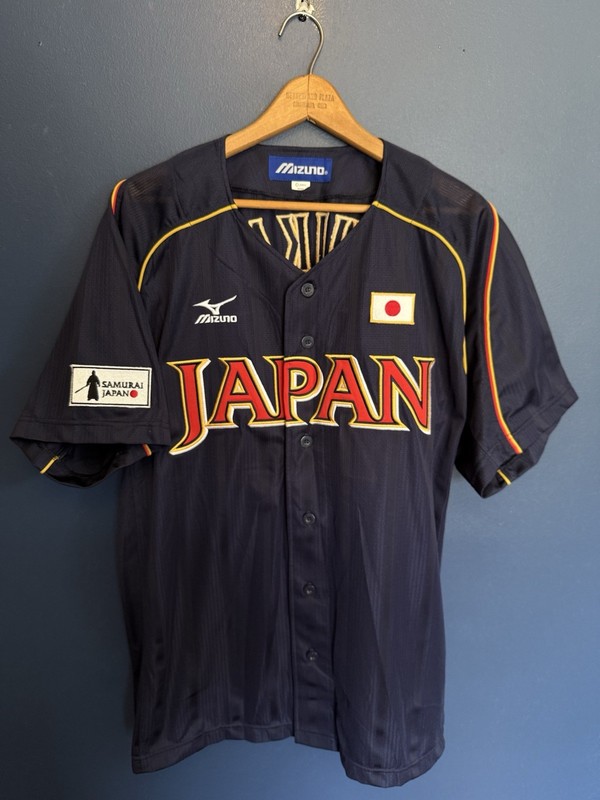 Mizuno Samurai Japan World Baseball Classic Uchikawa Blue Jersey Size Large gallery
