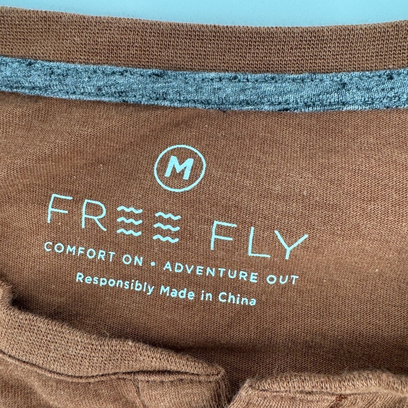 Free Fly Shirt Lot Of 2 Mens M Bamboo Long Sleeve Brown Henley & Blue Pocket Tee gallery