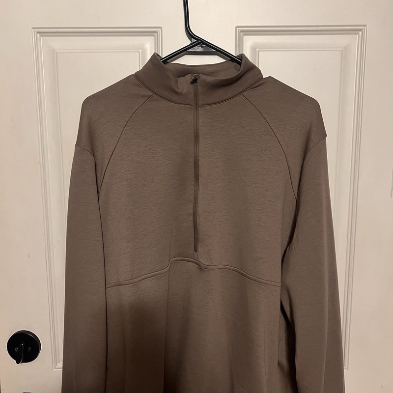90 Degree By Reflex Mens Tan Pullover 1/4 Zip Classic Fit Athletic Minimalist XL gallery