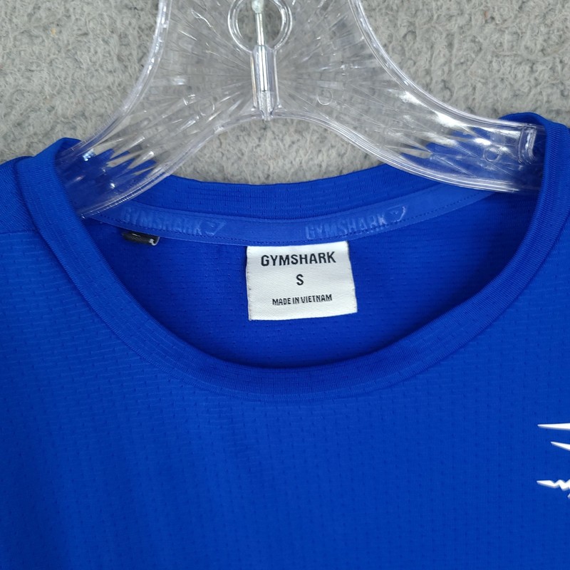 Gymshark T Shirt Mens Small Arrival Royal Force Blue Crew Long Sleeve Workout gallery