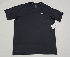 NIKE Mens Essential Hydroguard Swim T-Shirt Black UPF 40+ NESSA586-001 SZ Large