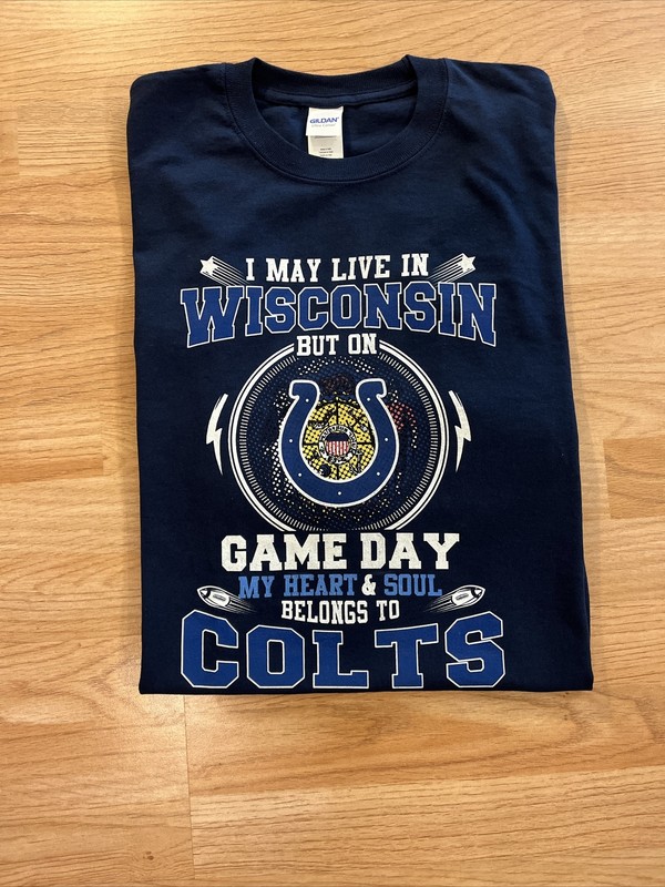 Indianapolis Colts NFL Men's Long Sleeve Shirt Size L Game Day Printed Pullover gallery