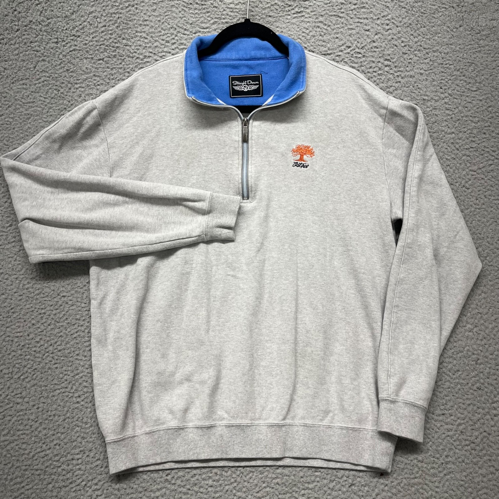 Straight Down Pullover Mens L Gray Heather Golf 1/4 Zip Preppy Sports *Logo* gallery