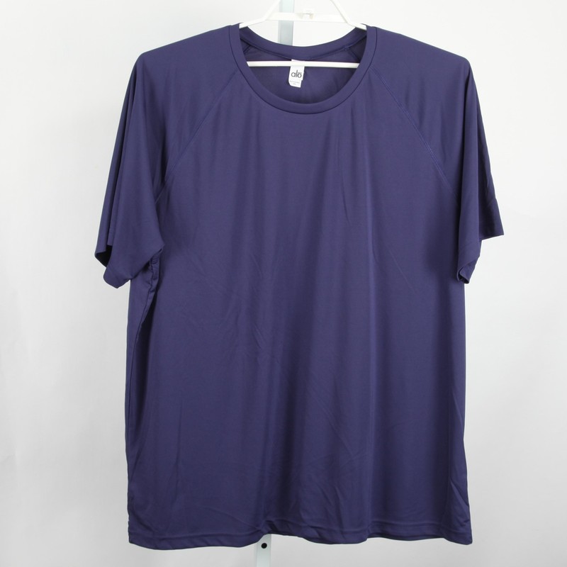 Alo Yoga Shirt Mens 2XL Purple Performance Short Sleeve Crewneck Athletic Raglan gallery
