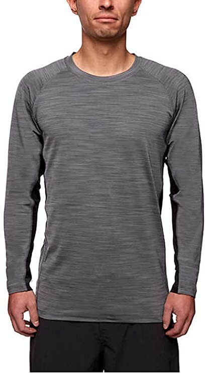 Hang Ten Men's Long Sleeve Sun Tee Quick Dry UPF 50+,Smoked Pearl Gray, Size M gallery