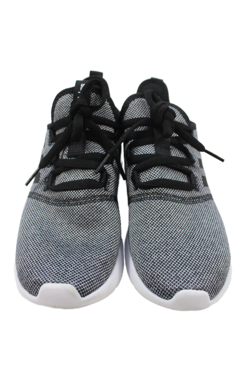 Adidas Womens Lace Up Knit Cloud Foam Running Sneakers Gray Black White Size 7.5 gallery