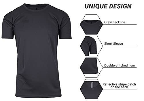 GALAXY BY HARVIC MEN'S PERFORMANCE MOISTURE WICKING ACTIVE TEE - SIZE Small gallery