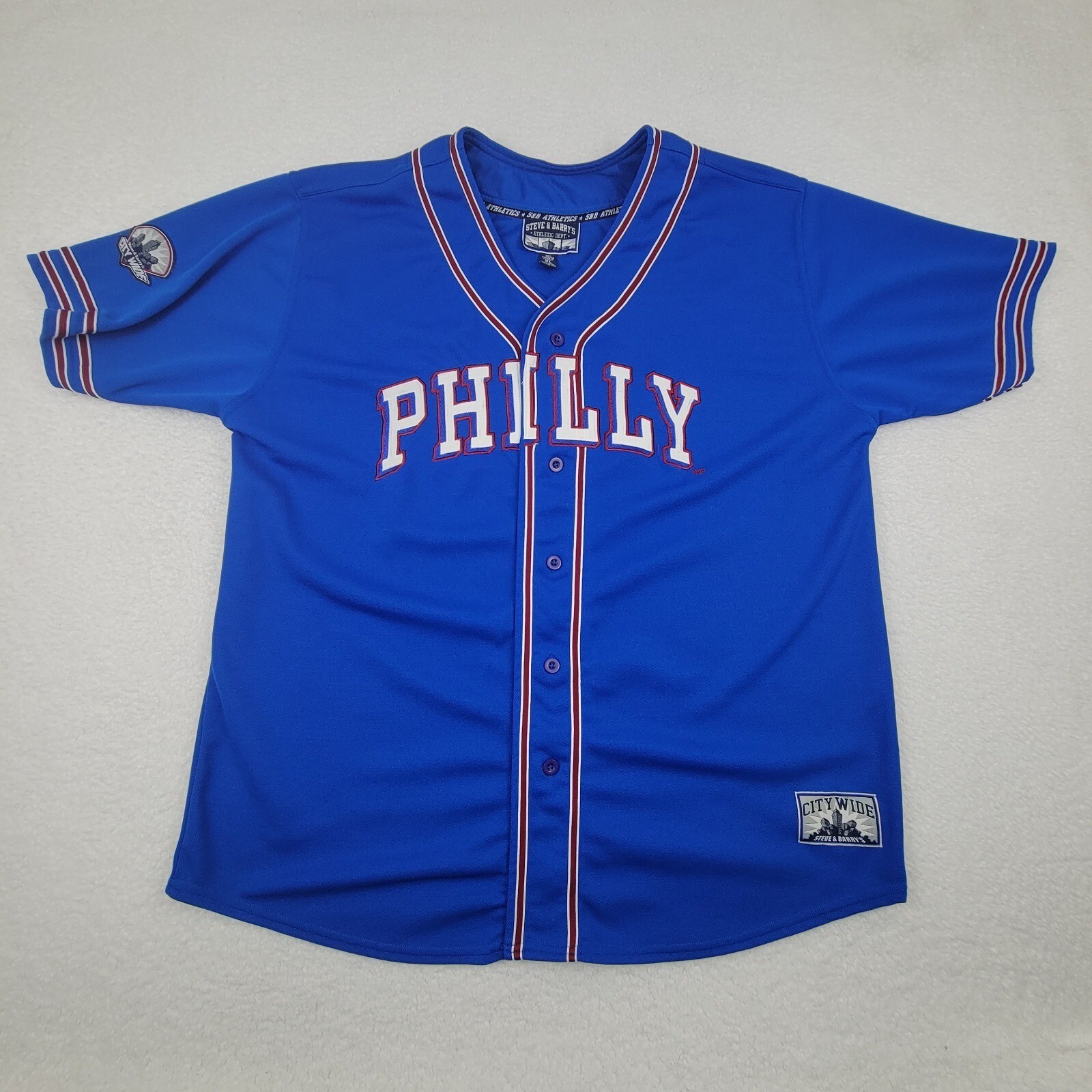 Steve & Barry's Athletics Philly Baseball Jersey Mens XL Blue City Wide XL gallery