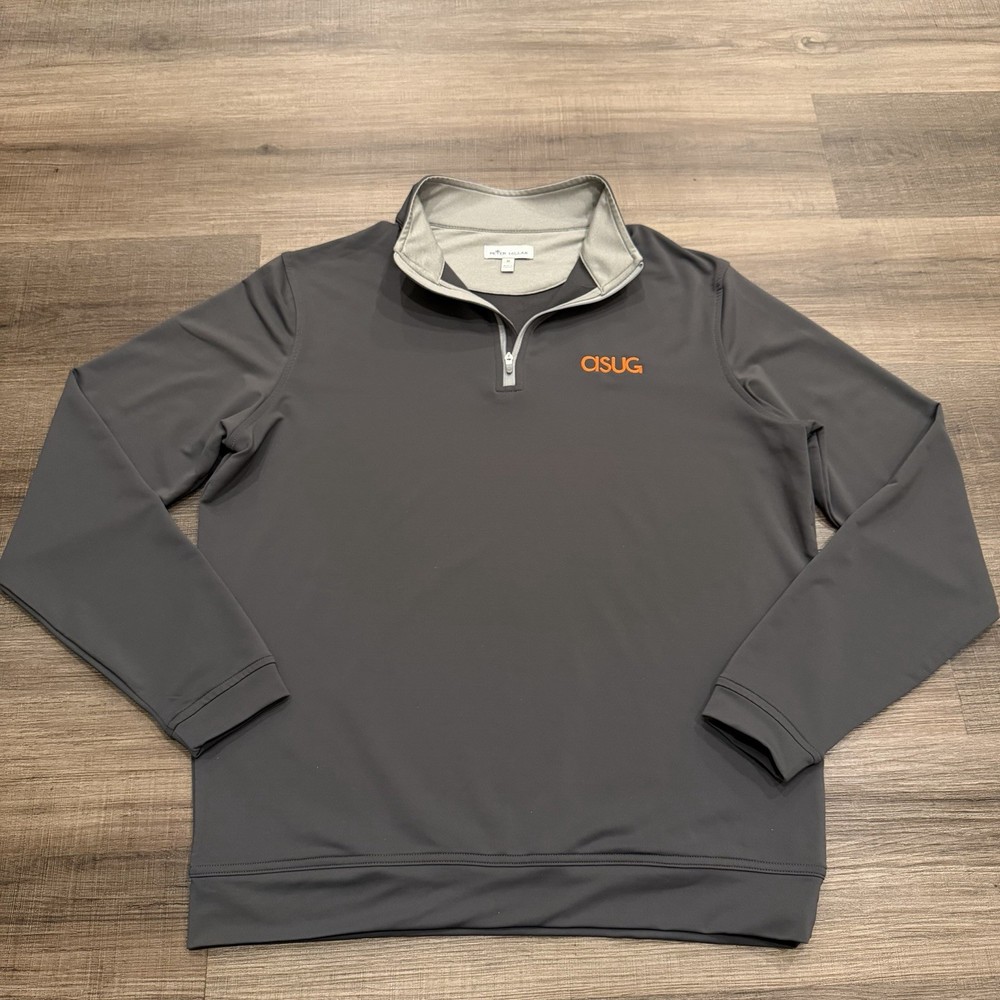 Peter Millar Perth Quarter Zip Pullover Gray Stretch Performance Mens M Golf